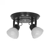 APLIQUE SPOT REDONDO 2 LUCES NEGRO TULIPA SATINADA