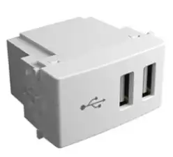 PIANO/QUADRA BLANCO  MODULO DOBLE PUERTO USB  5V 2.1A