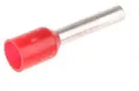 TERMINAL PREAISLADO PIN TUBULAR 1MM ROJO X 200