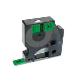 CINTA VINILO VERDE/LETRA NEGRO 12 MM X 5.5 MTS