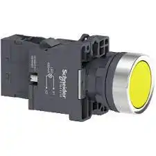 PULSADOR LUM PLAST AMARILLO LED 230VCA 1NA